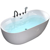 Relaxing Oval PMMA White Freestanding Bathtub with Faucet Image - 4