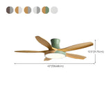 Remote 5 Wooden Blades Standard Ceiling Fan with Light Image - 23