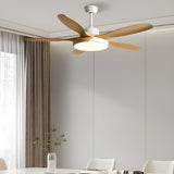 Remote 5 Wooden Blades Standard Ceiling Fan with Light Image - 6