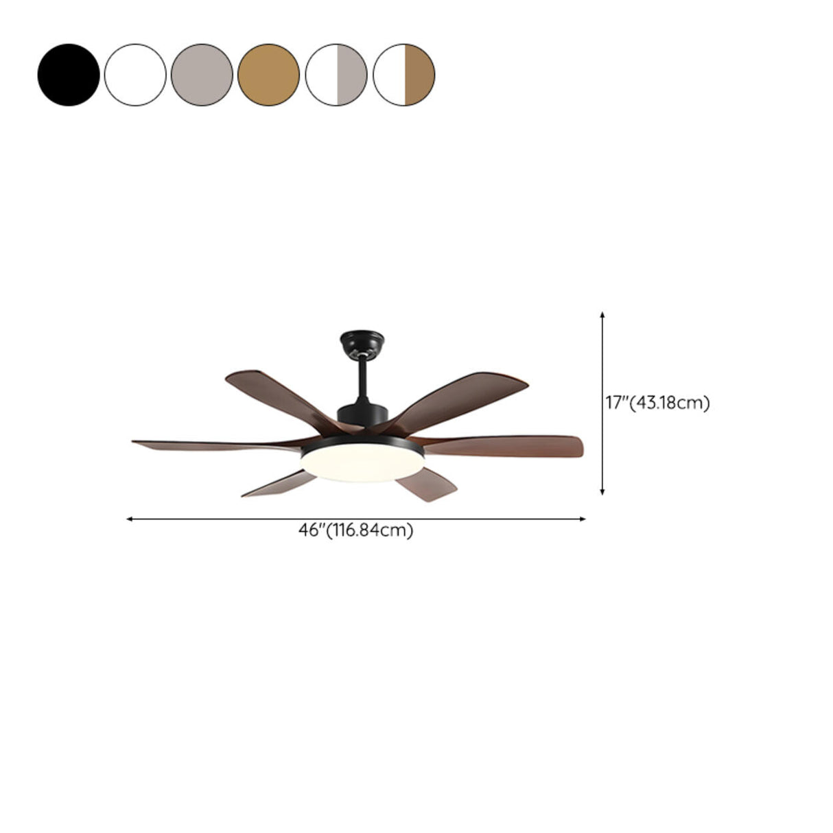 Remote 6 Blades Dimming Modern Ceiling Fan with Light 