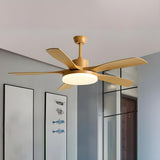 Remote 6 Blades Dimming Modern Ceiling Fan with Light Image - 7