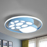 Remote Blue Cartoon Mushroom LED Flush Mount Light Image - 1