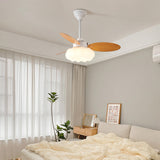 Remote Cloud 3 Blades Dimming LED Ceiling Fan Light Image - 1