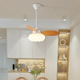 Remote Cloud 3 Blades Dimming LED Ceiling Fan Light Image - 3