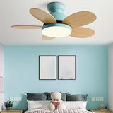 Remote Colorful 5 Blade LED Flush Ceiling Fan Light Image - 16