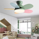 Remote Colorful 5 Blade LED Flush Ceiling Fan Light Image - 5