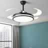 Remote Contemporary Gold Round Ceiling Fan with Light Image - 10