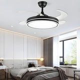 Remote Contemporary Gold Round Ceiling Fan with Light Image - 3