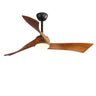 Remote Control 3 Blade Solid Wood LED Ceiling Fan Light Image - 3