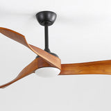 Remote Control 3 Blade Solid Wood LED Ceiling Fan Light Image - 8