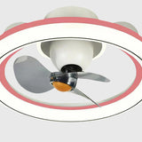 Remote Control 3 Blades Round Modern Ceiling Fan Light Image - 10