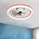 Remote Control 3 Blades Round Modern Ceiling Fan Light Image - 4