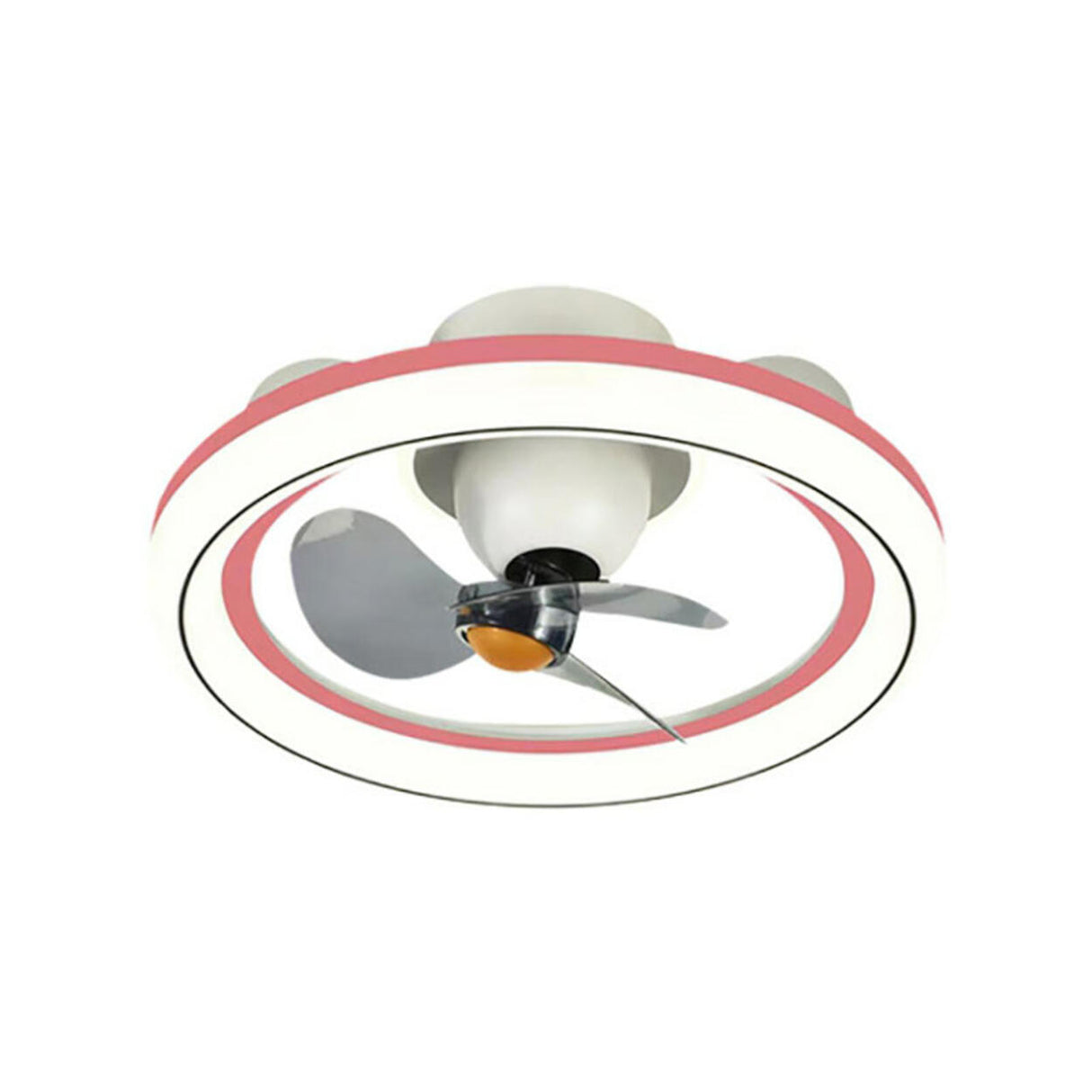 Remote Control 3 Blades Round Modern Ceiling Fan Light Image - 5