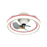 Remote Control 3 Blades Round Modern Ceiling Fan Light Image - 5