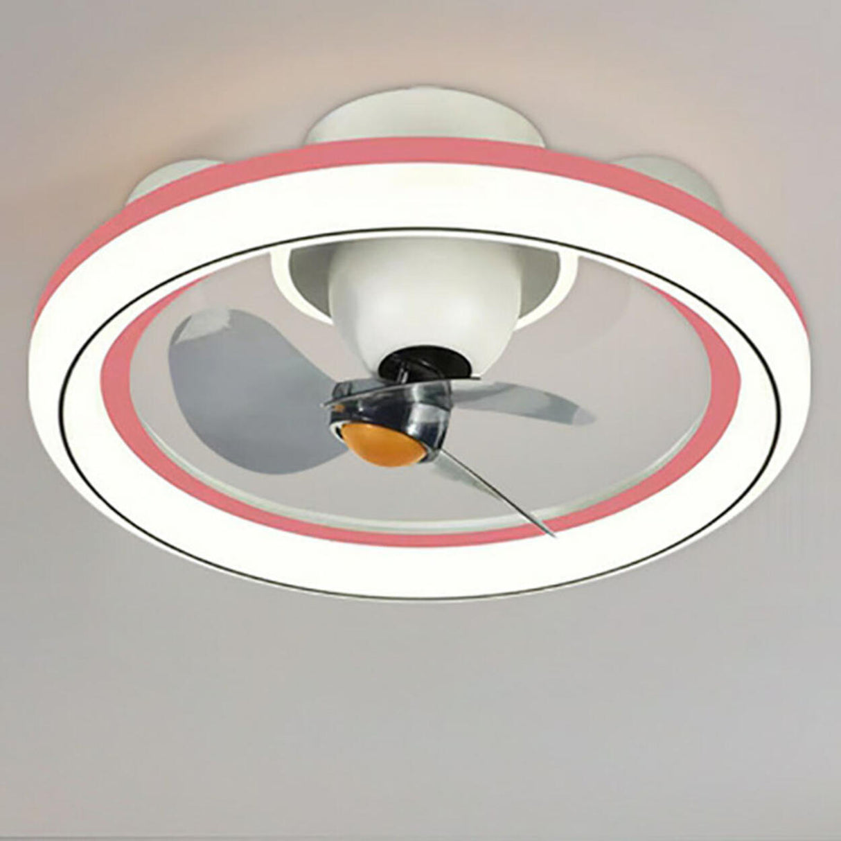 Remote Control 3 Blades Round Modern Ceiling Fan Light Image - 9