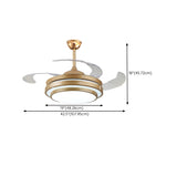 Remote Control 4 Blades Modern Round Ceiling Fan Light Image - 10