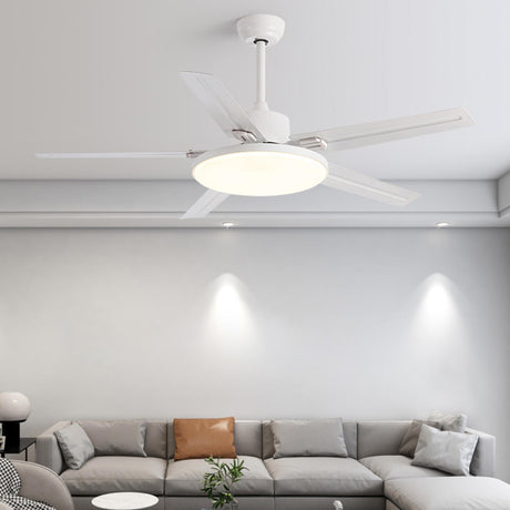 Remote Control 5 Blade Metal Ceiling Fan with LED Light Image - 2