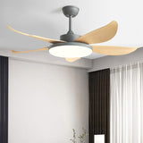 Remote Control 5 Blade Wood LED Ceiling Fan with Light Image - 14