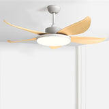 Remote Control 5 Blade Wood LED Ceiling Fan with Light Image - 8