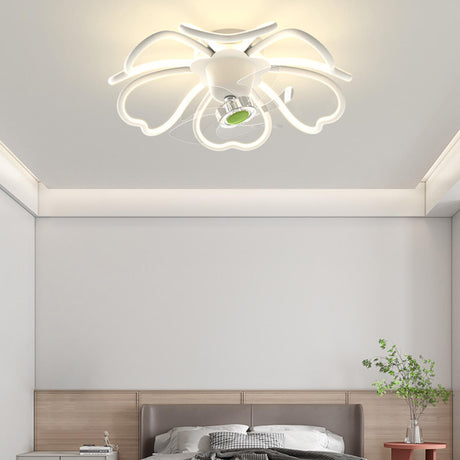 Remote Control Floral Modern Ceiling Fan with LED Light Image - 1