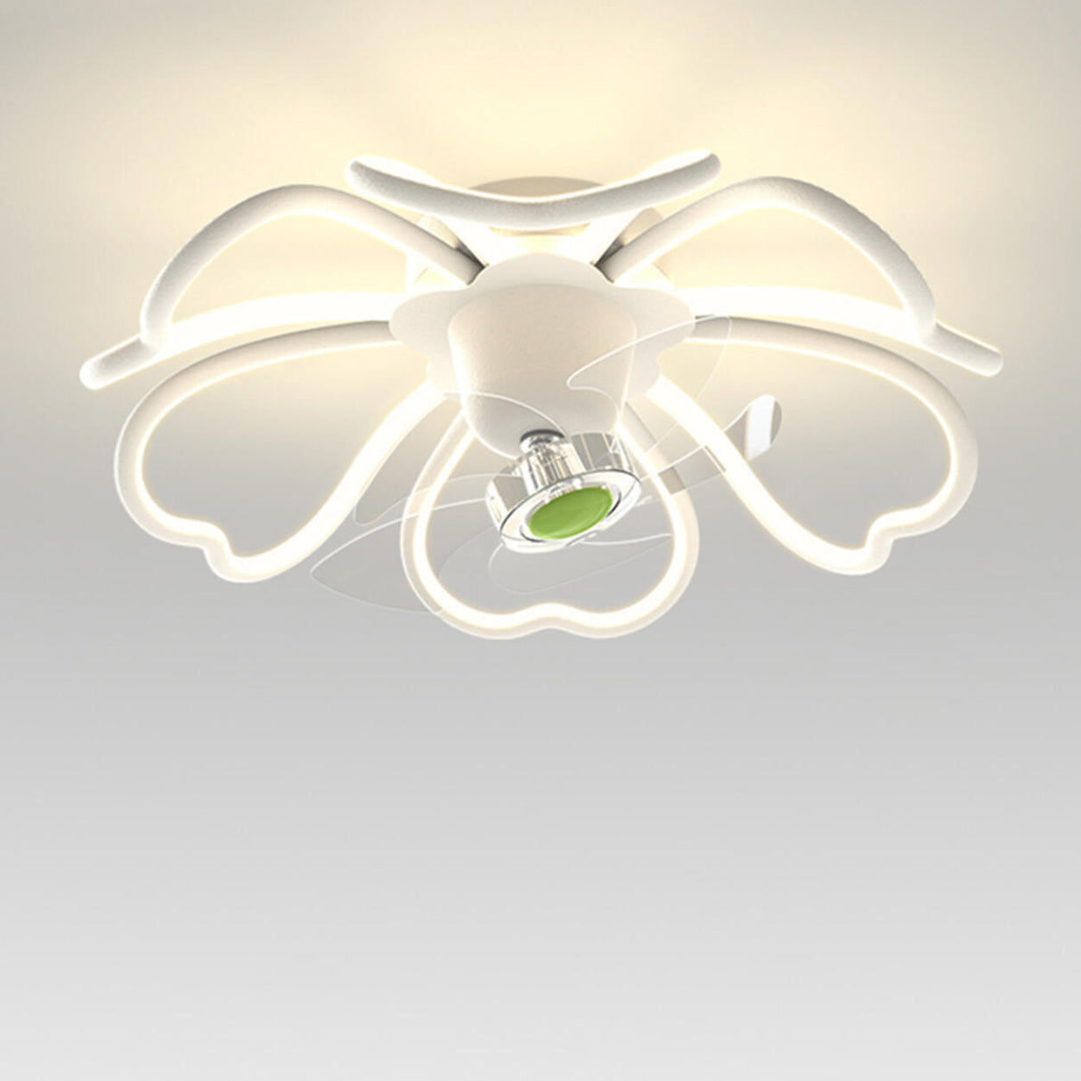 Remote Control Floral Modern Ceiling Fan with LED Light Image - 10