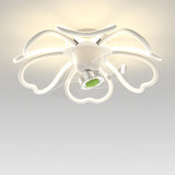 Remote Control Floral Modern Ceiling Fan with LED Light Image - 10