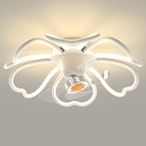 Remote Control Floral Modern Ceiling Fan with LED Light Image - 12