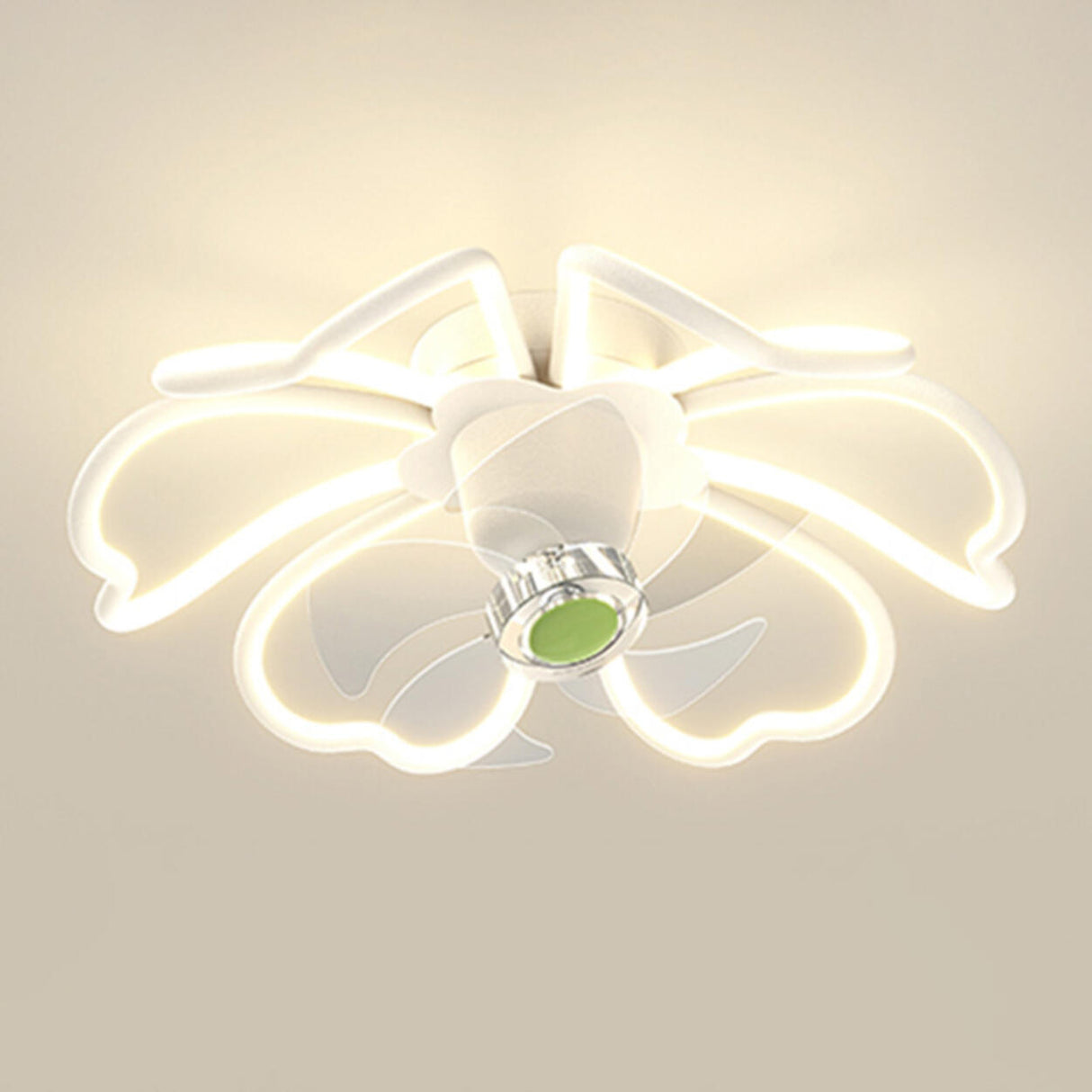 Remote Control Floral Modern Ceiling Fan with LED Light Image - 15