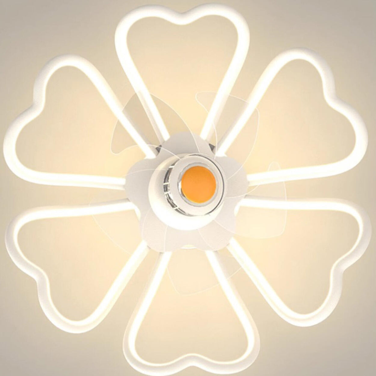 Remote Control Floral Modern Ceiling Fan with LED Light Image - 17