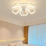 Remote Control Floral Modern Ceiling Fan with LED Light Image - 19