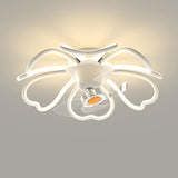 Remote Control Floral Modern Ceiling Fan with LED Light Image - 2