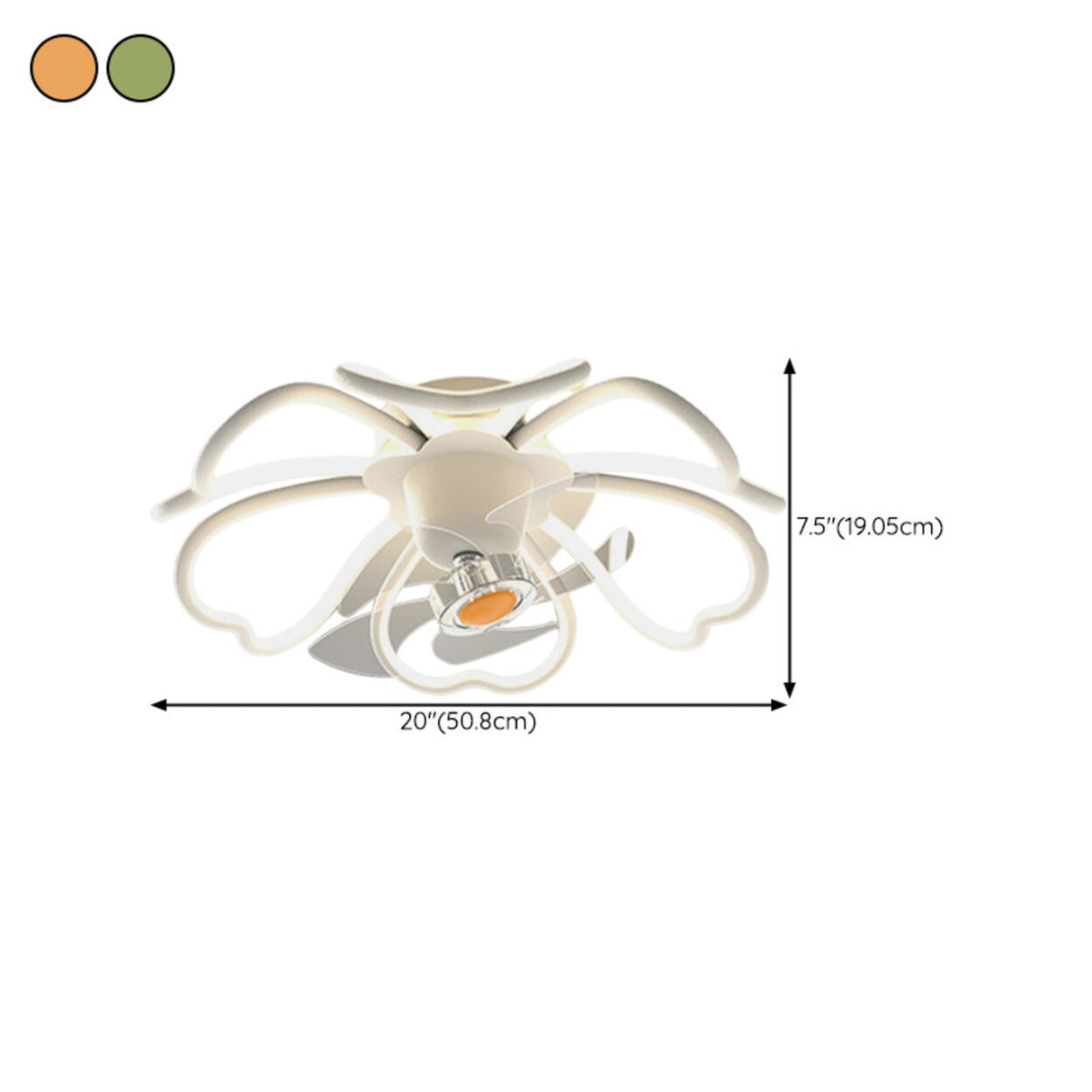 Remote Control Floral Modern Ceiling Fan with LED Light 