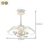 Remote Control Floral Modern Ceiling Fan with LED Light Image - 22