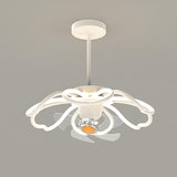 Remote Control Floral Modern Ceiling Fan with LED Light Image - 5