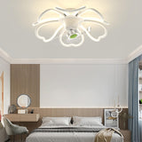 Remote Control Floral Modern Ceiling Fan with LED Light Image - 6