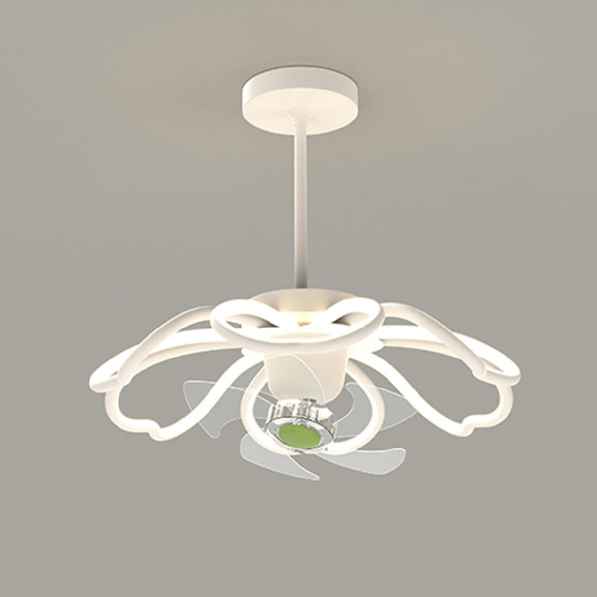 Remote Control Floral Modern Ceiling Fan with LED Light Image - 7