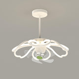 Remote Control Floral Modern Ceiling Fan with LED Light Image - 7