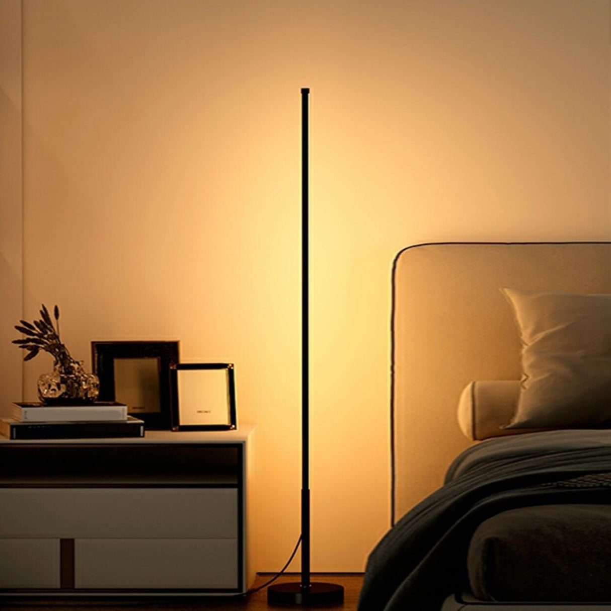 Remote Control Minimalist Linear LED Floor Lamp Image - 12