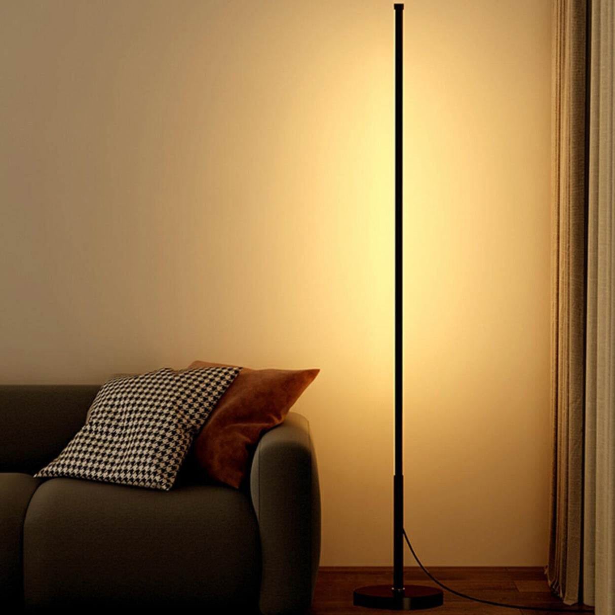 Remote Control Minimalist Linear LED Floor Lamp Image - 3