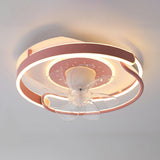 Remote Control Simple Round Ring LED Ceiling Fan Light Image - 12