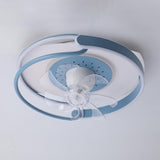 Remote Control Simple Round Ring LED Ceiling Fan Light Image - 15