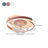 Remote Control Simple Round Ring LED Ceiling Fan Light #size