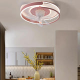 Remote Control Simple Round Ring LED Ceiling Fan Light Image - 5