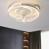 Remote Control Simple Round Ring LED Ceiling Fan Light Image - 6