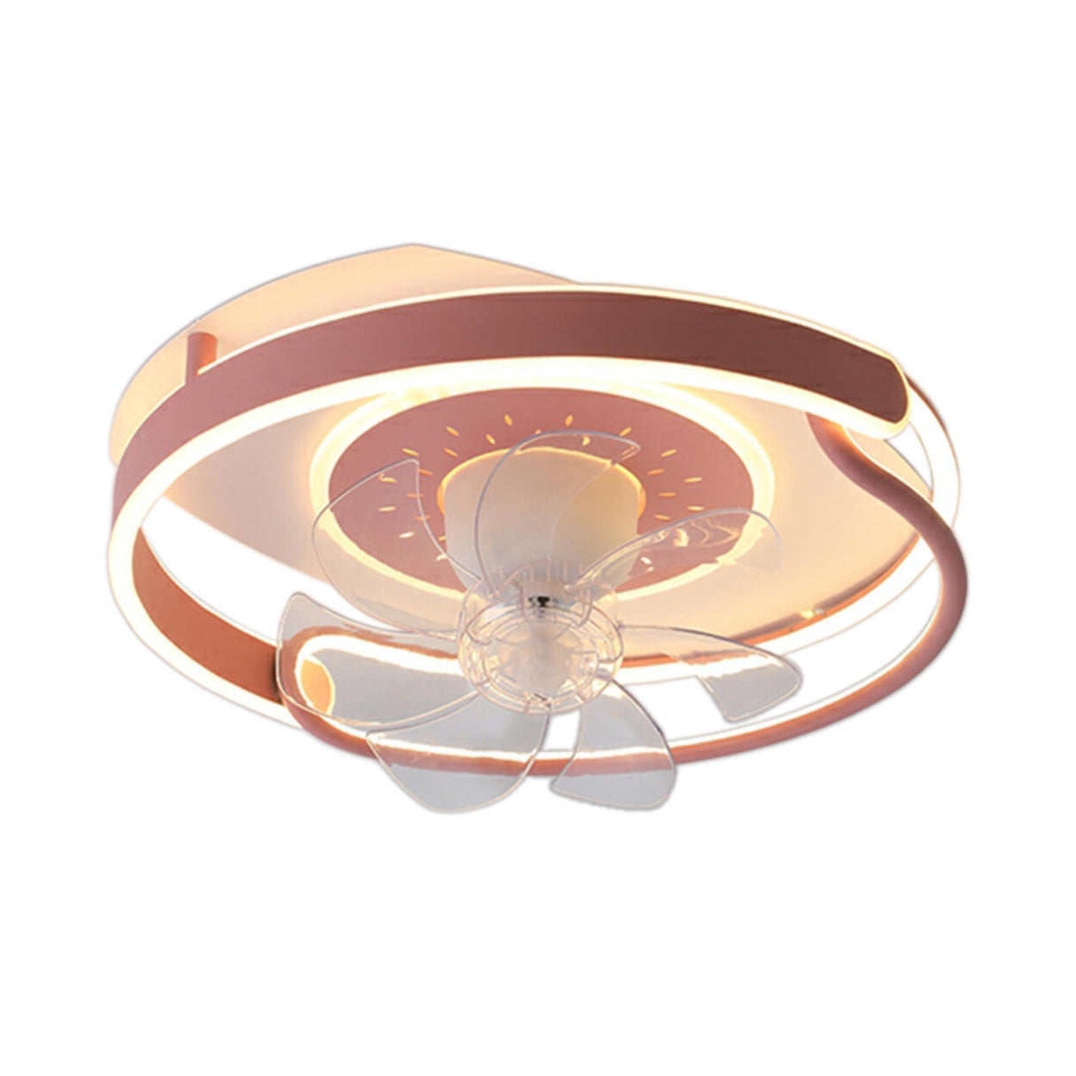 Remote Control Simple Round Ring LED Ceiling Fan Light Image - 7