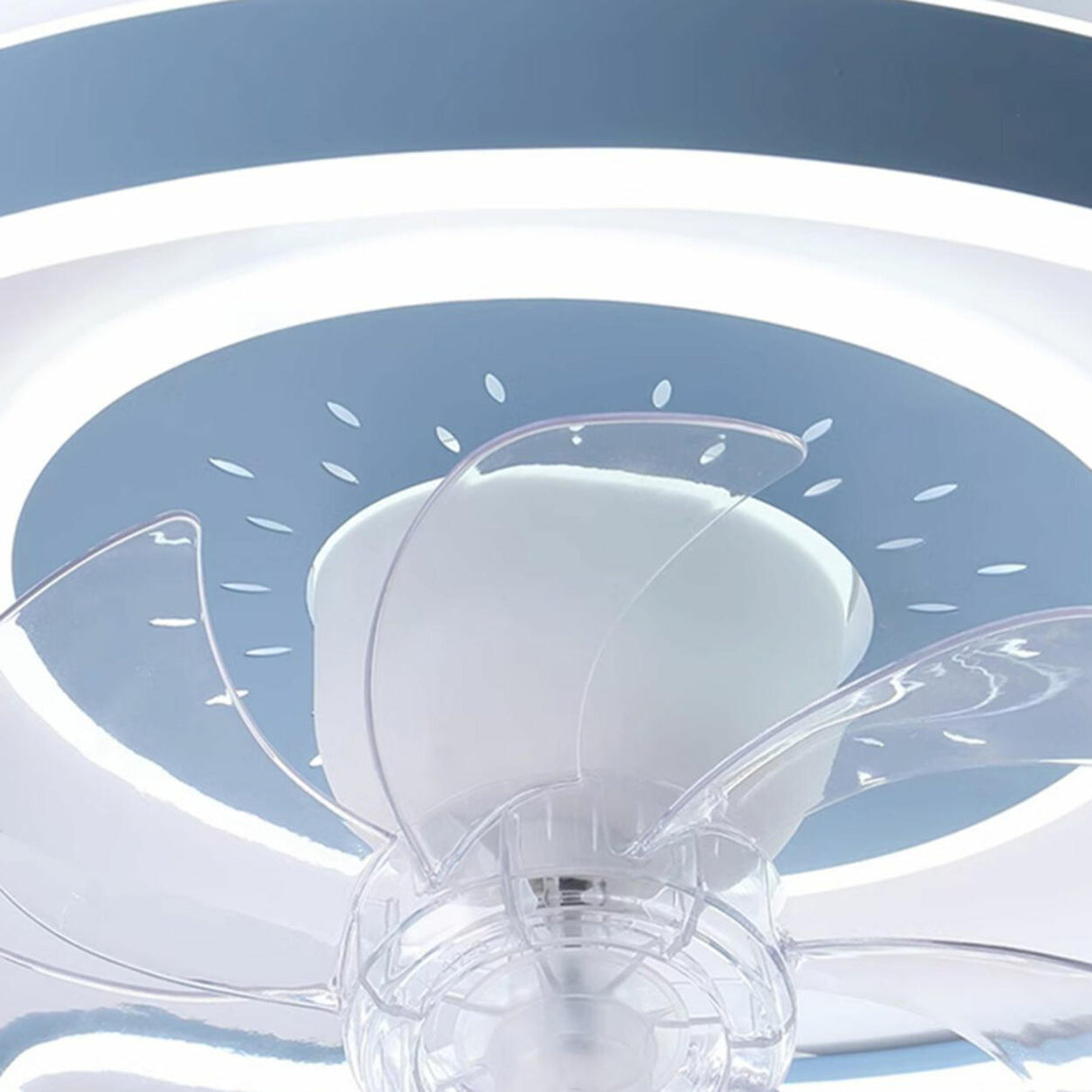 Remote Control Simple Round Ring LED Ceiling Fan Light Image - 9