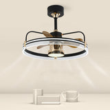 Remote Elegant Living Room Round Ceiling Fan with Light Image - 1