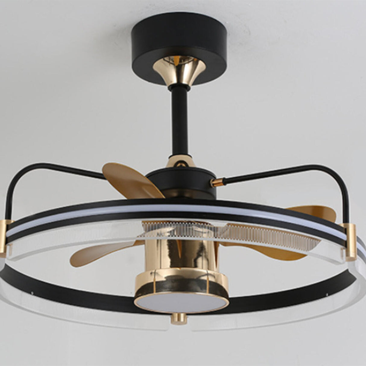 Remote Elegant Living Room Round Ceiling Fan with Light Image - 10