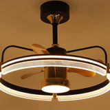 Remote Elegant Living Room Round Ceiling Fan with Light Image - 11