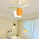 Remote Kids Room Rabbit Ceiling Fan with LED Light Image - 1